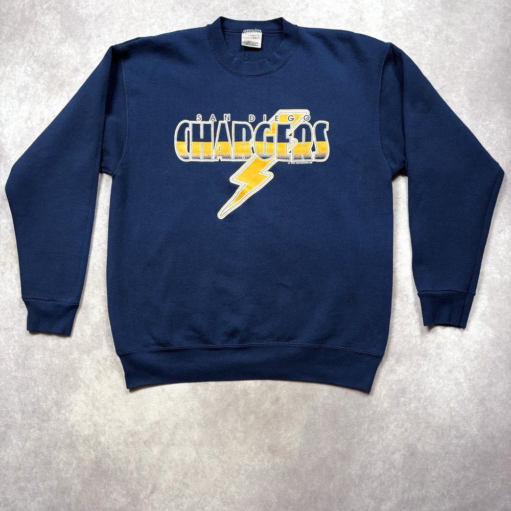 Vintage 1995 San Diego Chargers Crewneck Sweatshirt Mens Size Large Navy Blue